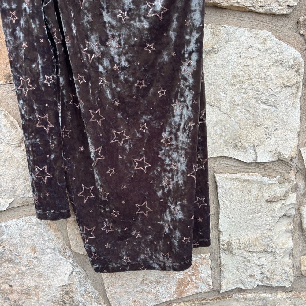 TOPSHOP : Grey Velvet One Shoulder Mini Dress With Stars glitter size us 8 - Picture 3 of 7